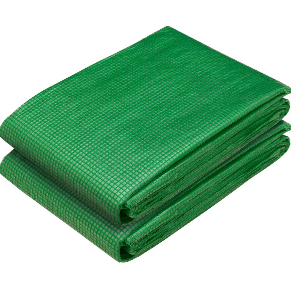 vidaXL Zeil met Oogjes 2 st Groen 1,5 x 5 m 260 gsm PE