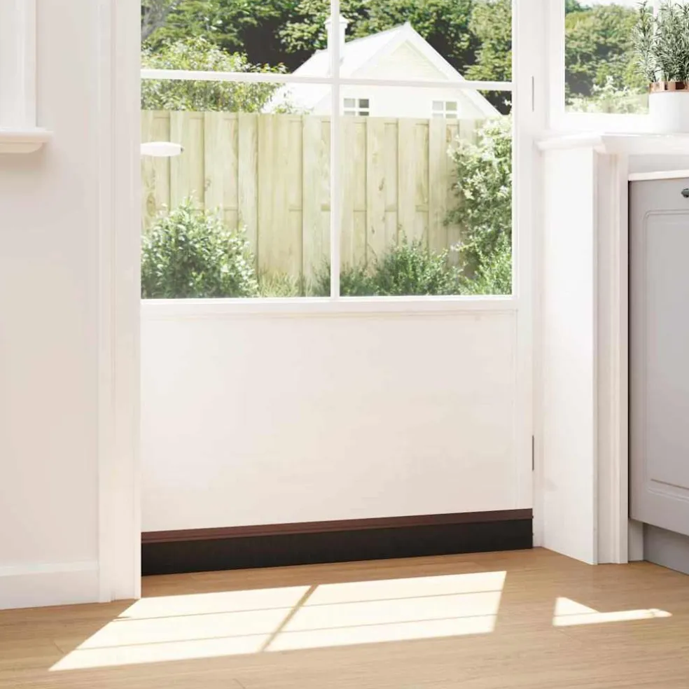 vidaXL Zelfklevende Deurborstels 2 st Bruin 100 cm Aluminium Legering