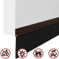 vidaXL Zelfklevende Deurborstels 2 st Bruin 100 cm Aluminium Legering