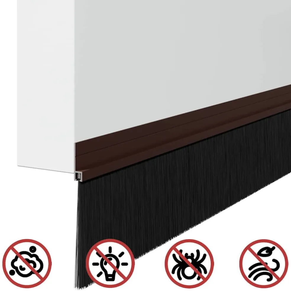 vidaXL Zelfklevende Deurborstels 2 st Bruin 100 cm Aluminium Legering