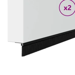 vidaXL Zelfklevende Deurborstels 2 st Zwart 100 cm Aluminium Legering