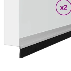 vidaXL Zelfklevende Deurborstels 2 st Zwart 100 cm Aluminium Legering
