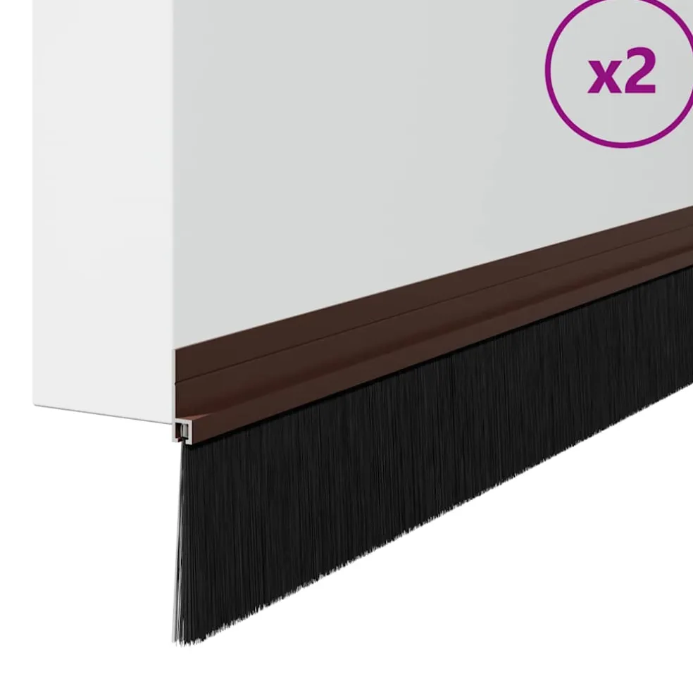 vidaXL Zelfklevende Deurborstels 2 st Bruin 100 cm Aluminium Legering