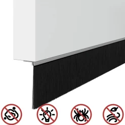 vidaXL Zelfklevende Deurborstels 2 st Zwart 100 cm Aluminium Legering