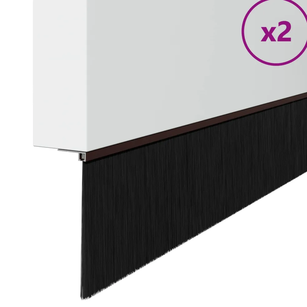 vidaXL Zelfklevende Deurborstels 2 st Bruin 100 cm Aluminium Legering
