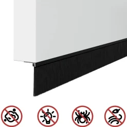 vidaXL Zelfklevende Deurborstels 2 st Zwart 100 cm Aluminium Legering
