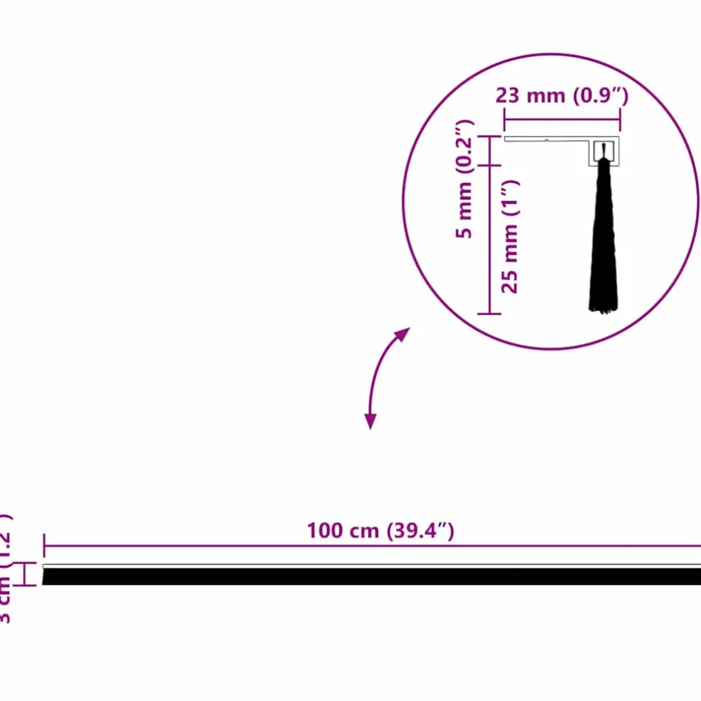 vidaXL Zelfklevende Deurborstels 2 st Wit 100 cm Aluminium Legering
