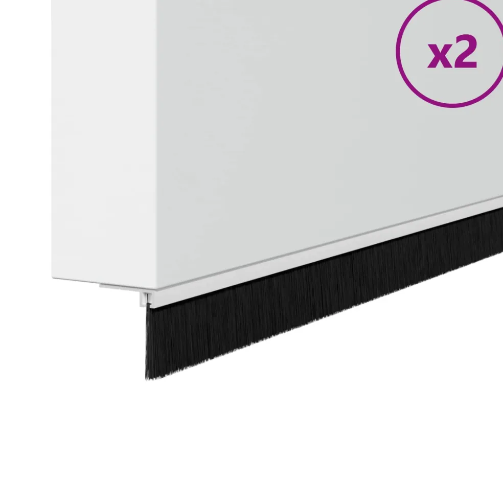 vidaXL Zelfklevende Deurborstels 2 st Wit 100 cm Aluminium Legering