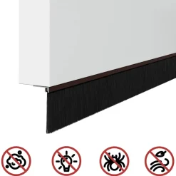 vidaXL Zelfklevende Deurborstels 2 st Bruin 100 cm Aluminium Legering