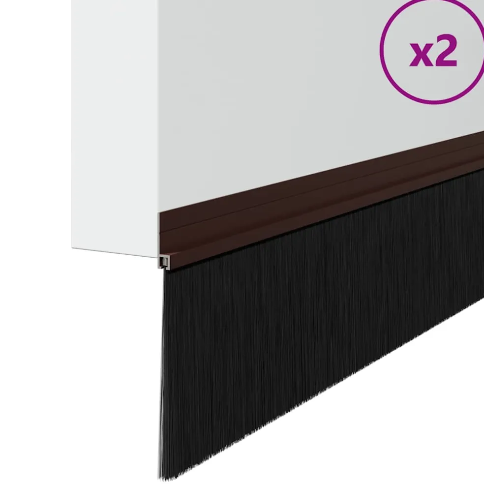 vidaXL Zelfklevende Deurborstels 2 st Bruin 100 cm Aluminium Legering