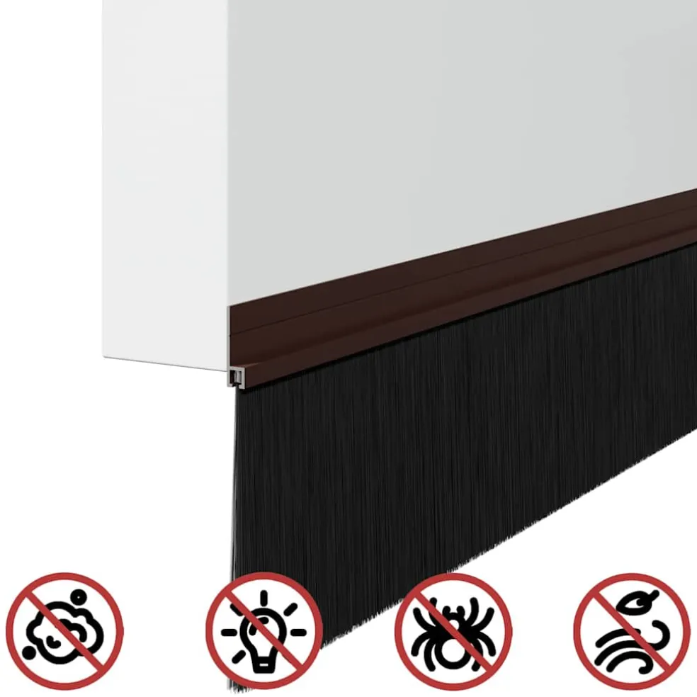 vidaXL Zelfklevende Deurborstels 2 st Bruin 100 cm Aluminium Legering