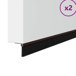 vidaXL Zelfklevende Deurborstels 2 st Bruin 100 cm Aluminium Legering