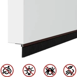 vidaXL Zelfklevende Deurborstels 2 st Bruin 100 cm Aluminium Legering