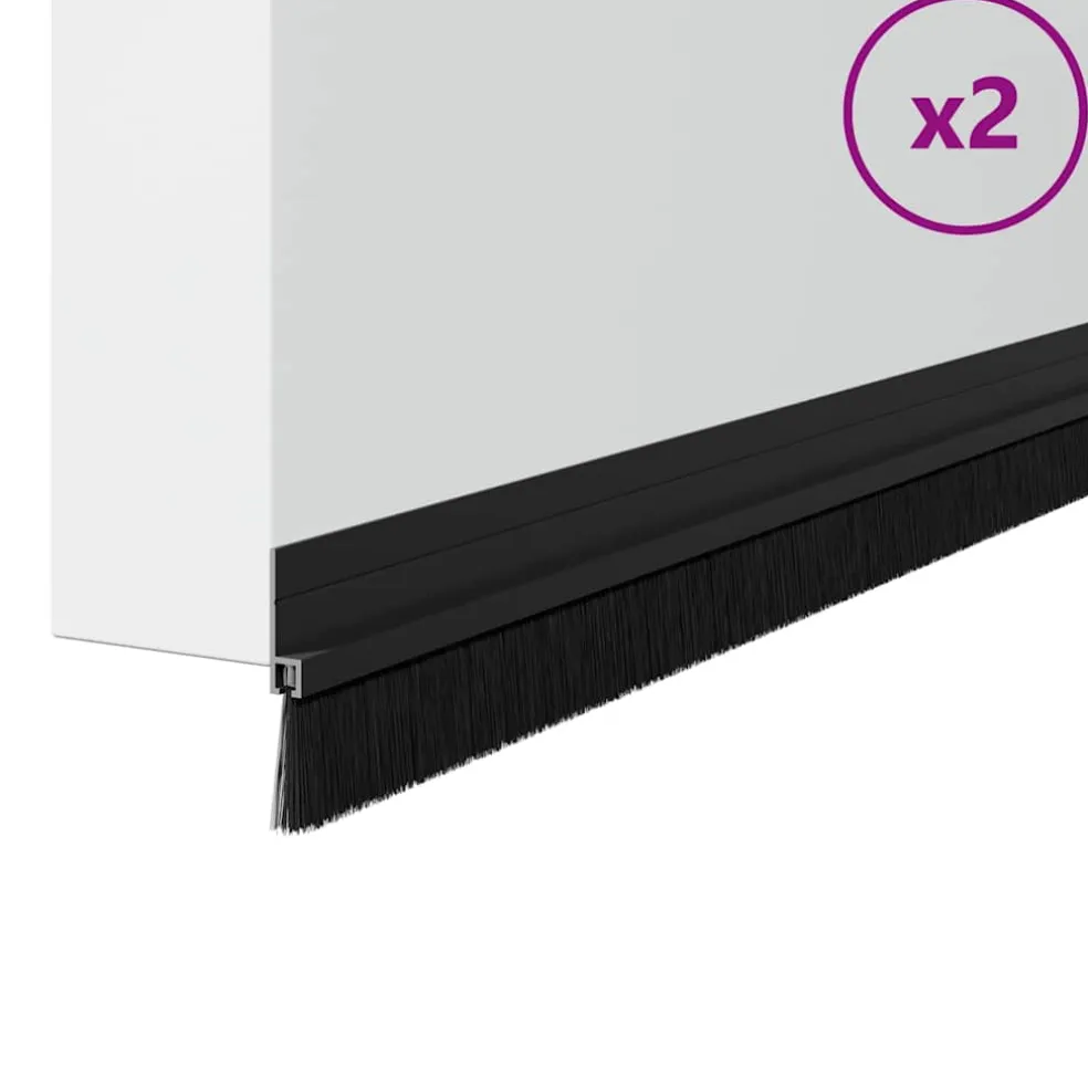 vidaXL Zelfklevende Deurborstels 2 st Zwart 100 cm Aluminium Legering