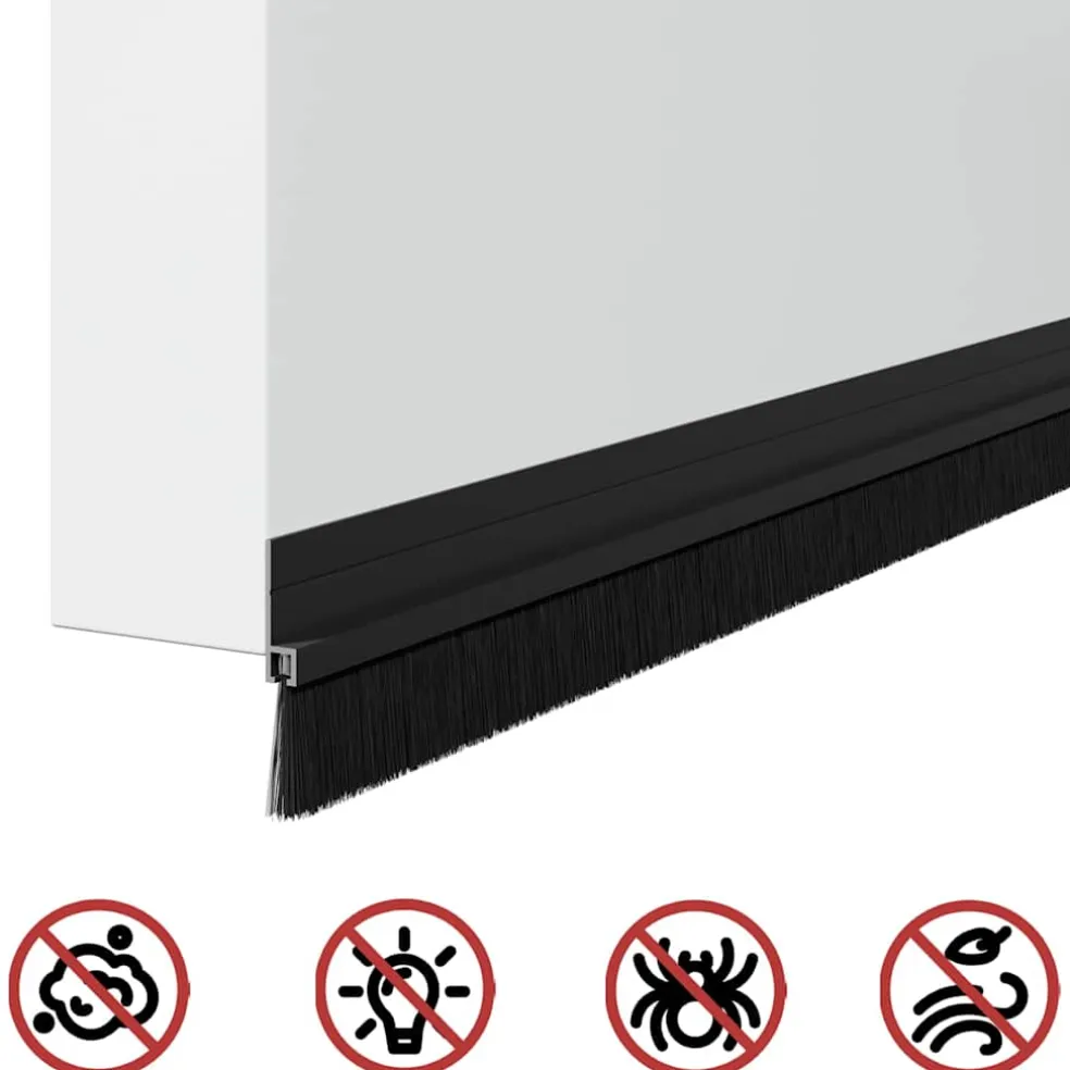 vidaXL Zelfklevende Deurborstels 2 st Zwart 100 cm Aluminium Legering