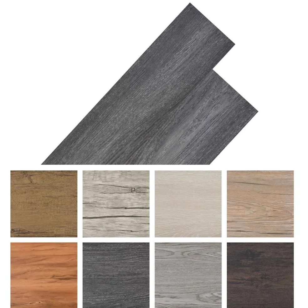 vidaXL Zelfklevende PVC Vloerplanken Zwart en Wit 30,5 x 61 cm 28 st