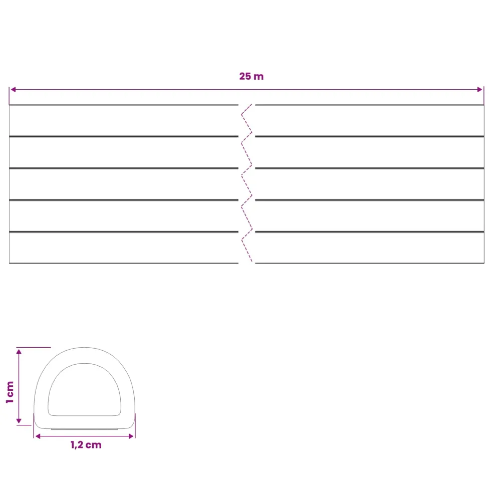 vidaXL Zelfklevende raamafdichting Zwart 12 x 10 mm 25 m EPDM-schuim