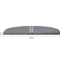 vidaXL Zelfklevende Trapmatten 15 st 80 x 24,5 x 3,5 cm Lichtgrijs