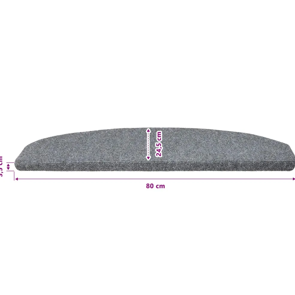 vidaXL Zelfklevende Trapmatten 15 st 80 x 24,5 x 3,5 cm Lichtgrijs