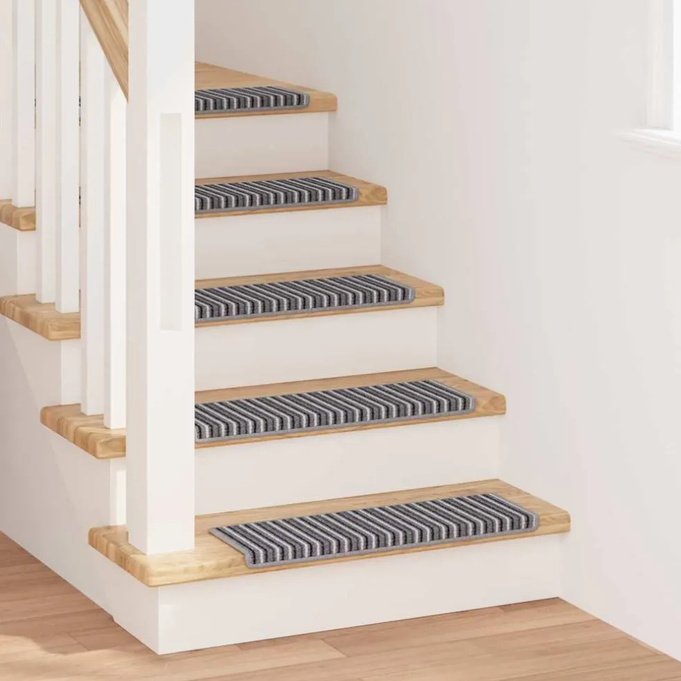 vidaXL Zelfklevende Trapmatten 15 st 65 x 21 x 4 cm Non-Slip Grijs