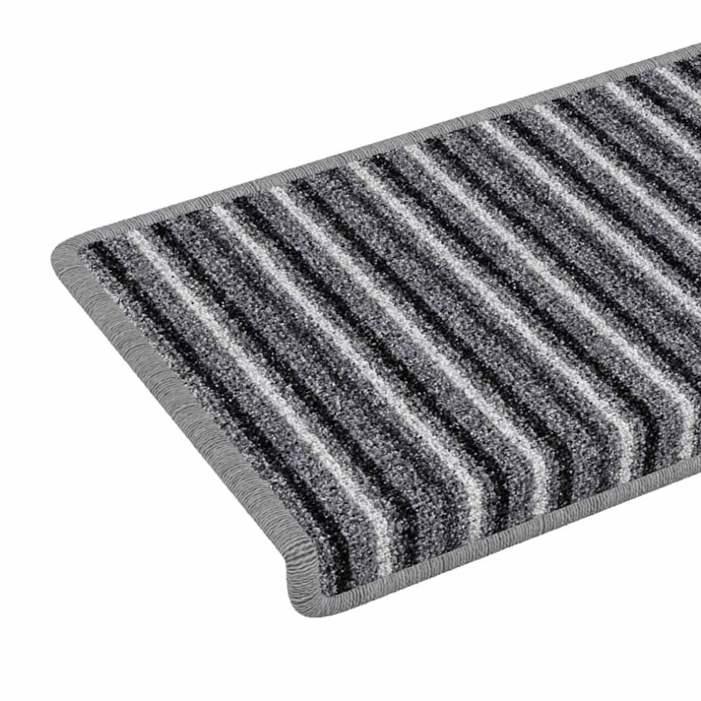 vidaXL Zelfklevende Trapmatten 15 st 65 x 21 x 4 cm Non-Slip Grijs