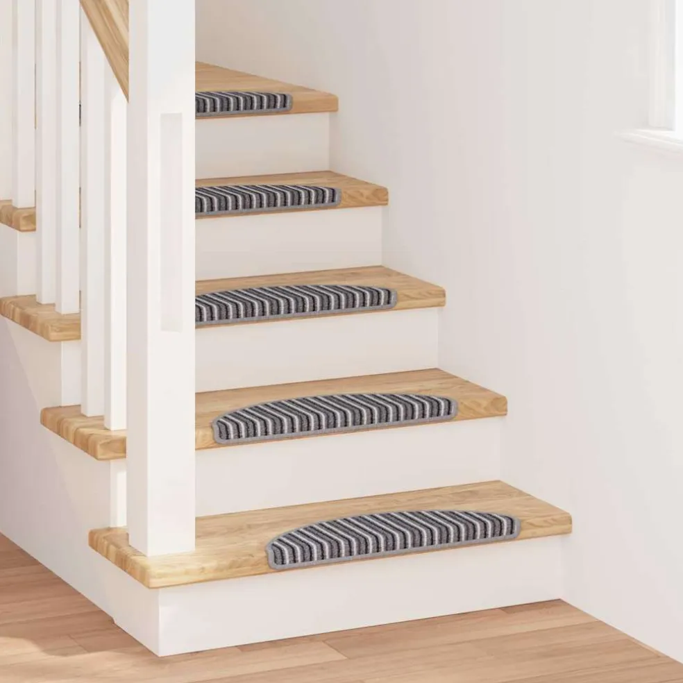 vidaXL Zelfklevende Trapmatten 15 st 56 x 17 x 3 cm Non-Slip Grijs