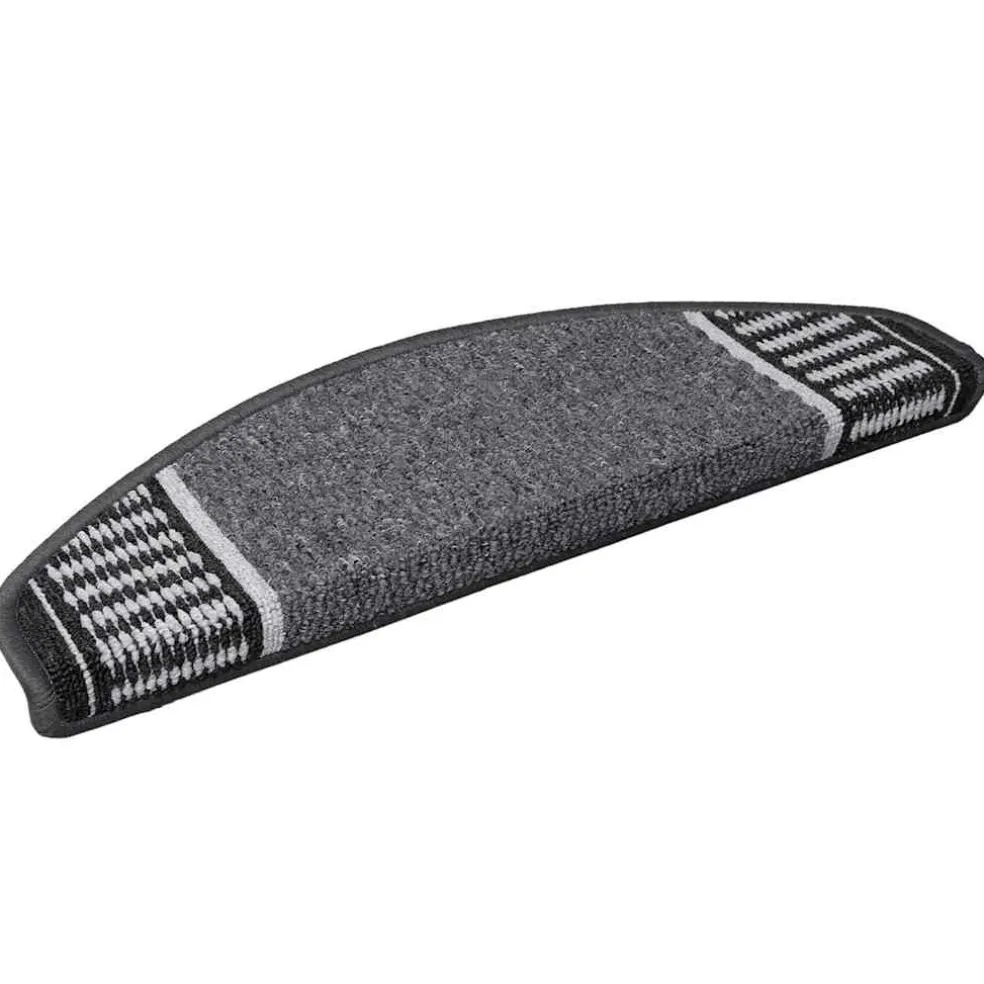 vidaXL Zelfklevende Trapmatten 15 st 65 x 21 x 4 cm Non-Slip Antraciet