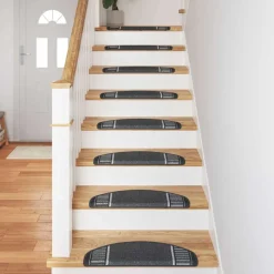 vidaXL Zelfklevende Trapmatten 15 st 65 x 21 x 4 cm Non-Slip Antraciet