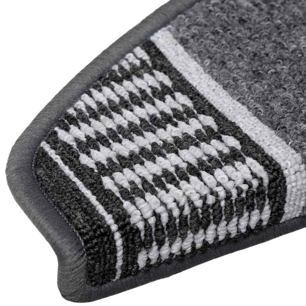 vidaXL Zelfklevende Trapmatten 15 st 65 x 21 x 4 cm Non-Slip Antraciet