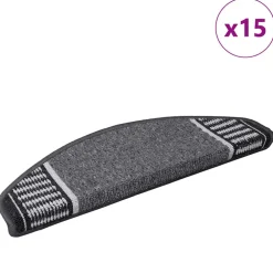 vidaXL Zelfklevende Trapmatten 15 st 65 x 21 x 4 cm Non-Slip Antraciet