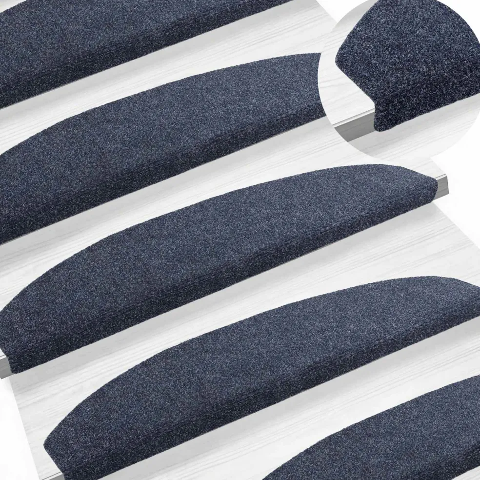 vidaXL Zelfklevende Trapmatten 15 st 80 x 24,5 x 3,5 cm Blauw
