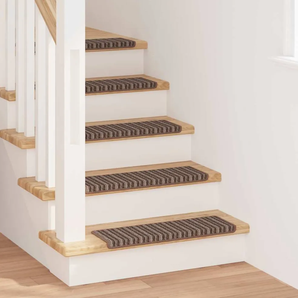 vidaXL Zelfklevende Trapmatten 15 st 65 x 21 x 4 cm Non-Slip Bruin