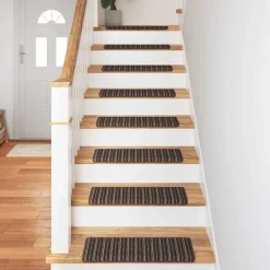 vidaXL Zelfklevende Trapmatten 15 st 65 x 21 x 4 cm Non-Slip Bruin