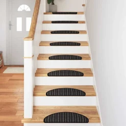 vidaXL Zelfklevende Trapmatten 15 st 56 x 17 x 3 cm Non-Slip Antraciet