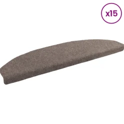 vidaXL Zelfklevende Trapmatten 15 st 80 x 24,5 x 3,5 cm Mokka