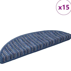 vidaXL Zelfklevende Trapmatten 15 st 56 x 17 x 3 cm Non-Slip Blauw