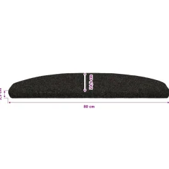 vidaXL Zelfklevende Trapmatten 15 st 80 x 24,5 x 3,5 cm Zwart