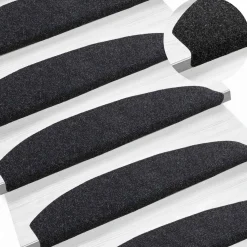 vidaXL Zelfklevende Trapmatten 15 st 80 x 24,5 x 3,5 cm Zwart