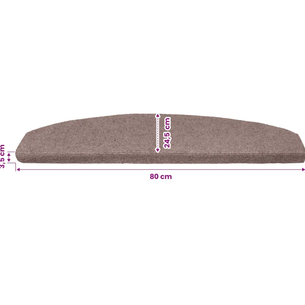 vidaXL Zelfklevende Trapmatten 15 st 80 x 24,5 x 3,5 cm Beige