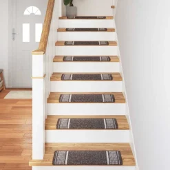 vidaXL Zelfklevende Trapmatten 15 st 65 x 21 x 4 cm Non-Slip Bruin