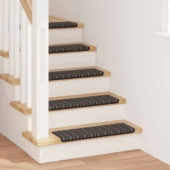 vidaXL Zelfklevende Trapmatten 15 st 65 x 21 x 4 cm Non-Slip Antraciet