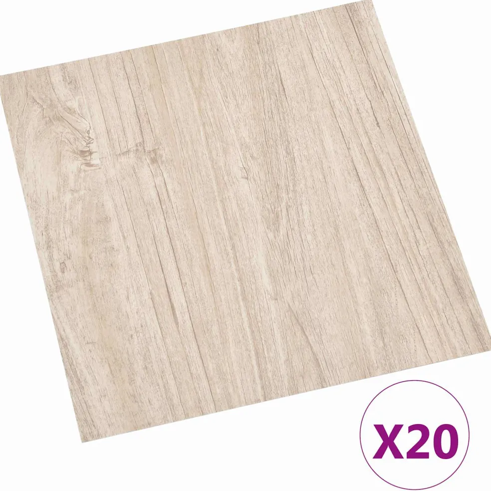 vidaXL Zelfklevende Vloerplanken Lichtbruin en wit 30,5 x 30,5 cm