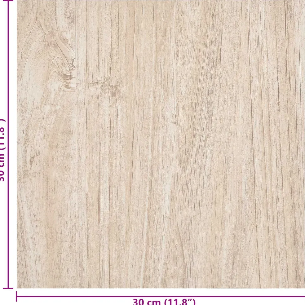 vidaXL Zelfklevende Vloerplanken Lichtbruin en wit 30,5 x 30,5 cm