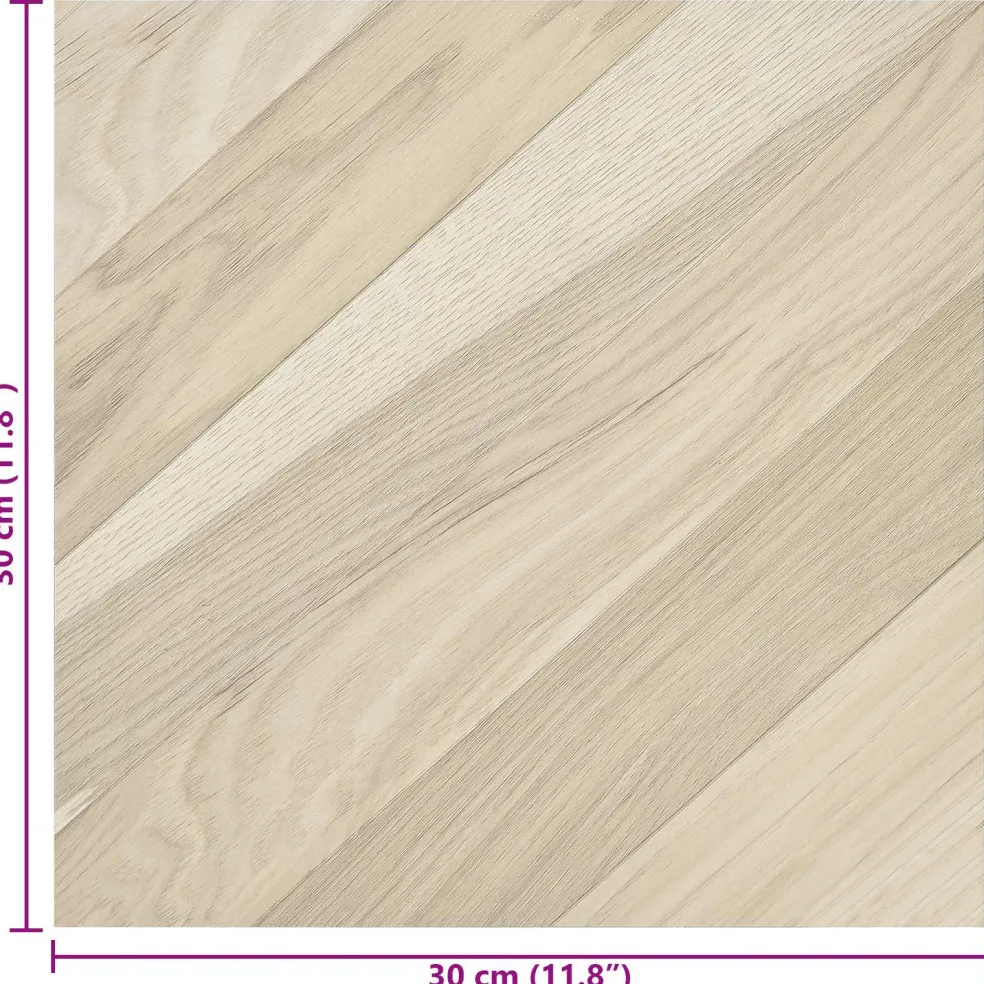 vidaXL Zelfklevende Vloerplanken Beige Gestreept 30,5 x 30,5 cm 20 st