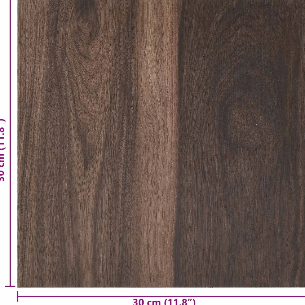 vidaXL Zelfklevende Vloerplanken Donkerbruin 30,5 x 30,5 cm 20 st PVC