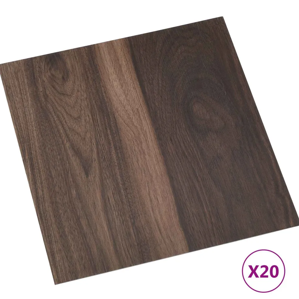 vidaXL Zelfklevende Vloerplanken Donkerbruin 30,5 x 30,5 cm 20 st PVC