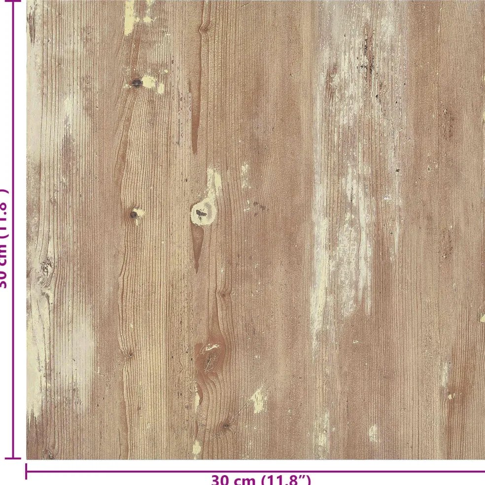 vidaXL Zelfklevende Vloerplanken Bruin en wit 30,5 x 30,5 cm 20 st PVC
