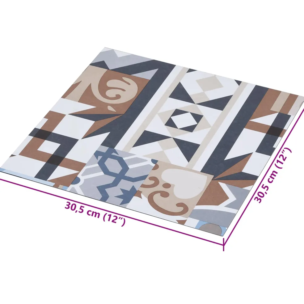 vidaXL Zelfklevende Vloerplanken Mono Patroon 30,5 x 30,5 cm 20 st PVC