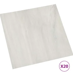 vidaXL Zelfklevende Vloerplanken Wit en Houtkleur 30,5 x 30,5 cm 20 st