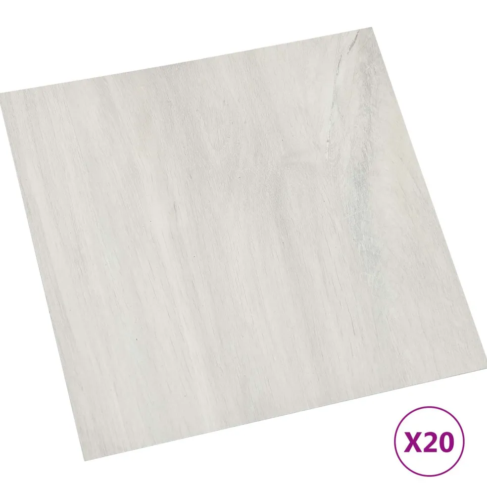 vidaXL Zelfklevende Vloerplanken Wit en Houtkleur 30,5 x 30,5 cm 20 st